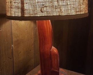 Hand-made cedar lamp