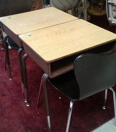 vintage school desks and chair