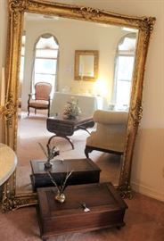 decor large beveled gold framed mirror