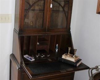 furniture antique wood tall secretary