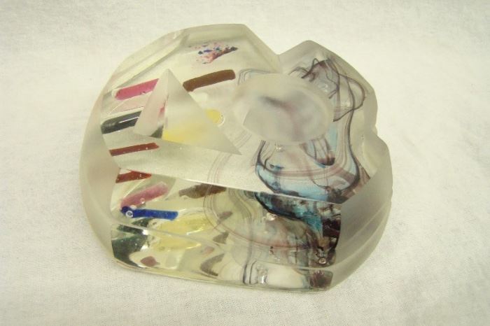 Unique Large Art Glass Paperweight
