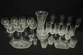 Lot of Cristal d'Argues Etc Glasses Vase