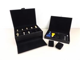 Lot of Vintage Wind up Wrist and Pocket Watches in Repair Kit Box