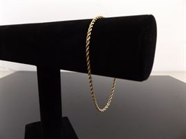 14k Yellow Gold Rope Bracelet