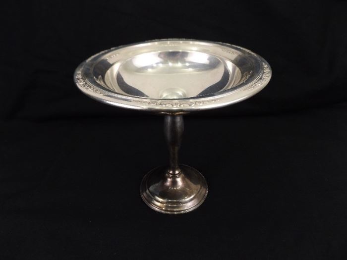 Antique Weighted Sterling Silver Pedestal Bowl
