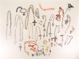 Large Lot of Rosaries and Religious Charms
