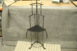 Black Metal Corner Shelf Plant Stand