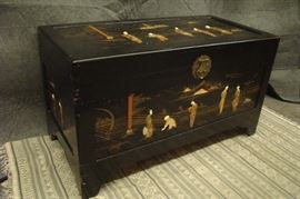 Vintage Cedar Lined Asian Trunk