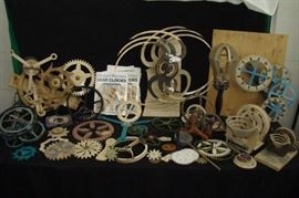 Lot of Hand Cut Gears Clock Pieces Etc