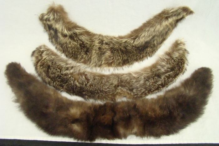 3 Vintage Fur Shalls
