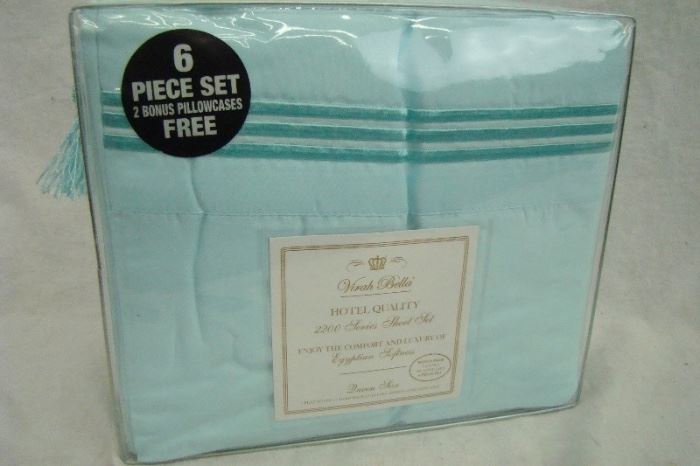 BABY BLUE 6-Piece Virah Bella 2200 Series QUEEN Sheet Set
