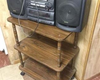 Aiwa Stereo & Wheeled Cart https://ctbids.com/#!/description/share/120720