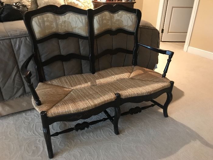 Beautiful bench with rush seat