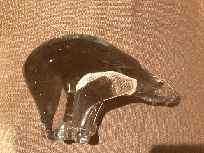 Baccarat crystal polar bear
