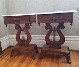 Atq Mahogany Harp End Tables