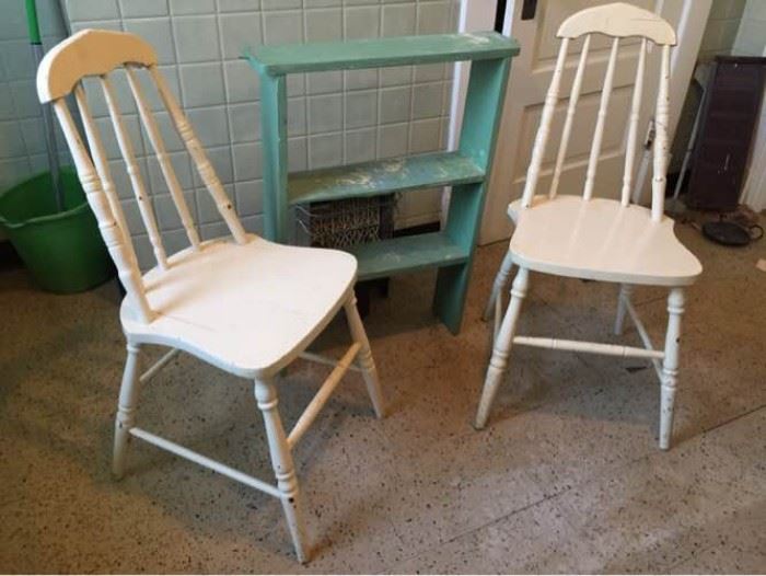 Shabby Chic Chairs and Shelf