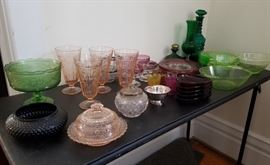 Vtg Colored Depression Glass