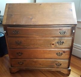 Vtg Knotty Pine Slant Top Desk