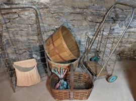 Vtg Laundry Carts Baskets