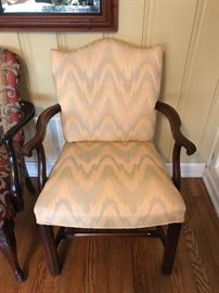 #19	yellow flame stitch arm chair	 $125.00 	