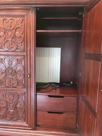 #39	Wood carved door entertainment center 6 drawers and 2 doors	 $175.00 	