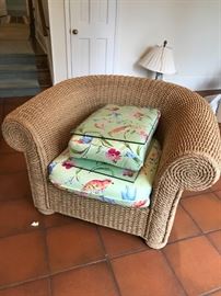 #40	 (2)Rothchild wicker chairs w ottamon 250 and no ottaman $200  ea 	 $450.00 	