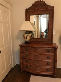 #45	Tommy Bahama wicker 4 drawer dresser w mirror 44x21x3ft  Mirror 3ftx52	 $650.00 	