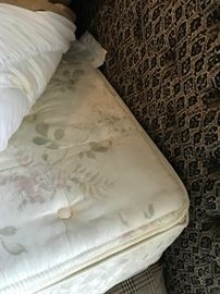 #54	black gold pattern button back queen headboard 	 $175.00 	
#55	Restonic queen pillow top mattress set 	 $75.00 	