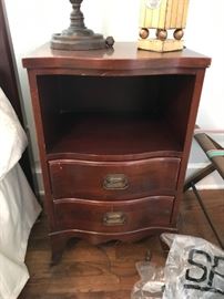 #60	Mahogany 2 drawer w open shelf bedside table 18x16x29	 $125.00 	
