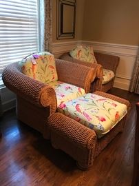 #40 (2)Rothchild wicker chair w/ottamon $250 and no ottaman $200 $450.00