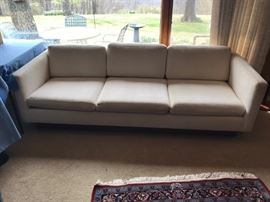 #1 Mid Century cream color sofa 7 foot seat height 15in high $250.00