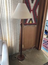 #7	Mid-century Wood Pole Lamp 	 $75.00 
