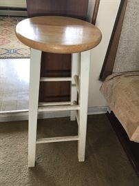 #26	white and wood stool 29 tall	 $20.00 
