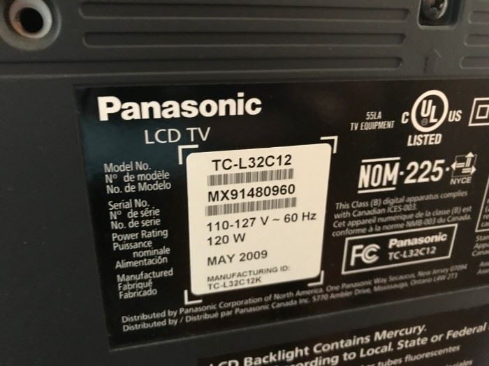 #31	Panasonic TCL 32c12 tv 32 inch 	 $100.00 
