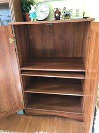 #35	laminate cabinet w pull out keyboard shelf and 2 doors 32x19x42	 $50.00 
