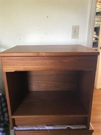 #59	mid century (2) bedside tables w 1 wood drawer $ 75ea  22x15x22	 $150.00 
