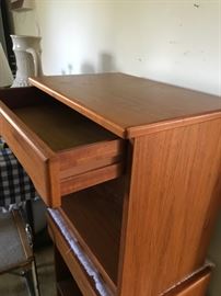 #59	mid century (2) bedside tables w 1 wood drawer $ 75ea  22x15x22	 $150.00 
