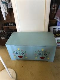 #63	blue painted toy chest 30x15x15	 $75.00 
