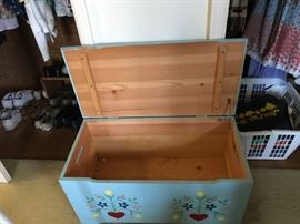 #63	blue painted toy chest 30x15x15	 $75.00 
