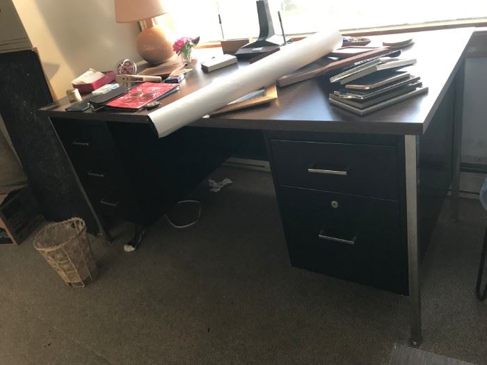 #73	black metal laminate top desk 60x30x29	 $30.00 
