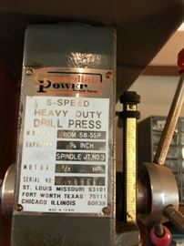 #106	Guardian Power 1/2 HP 5/8 " Model BDM585SP drill press	 $75.00 
