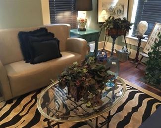 small sofa, rugs too