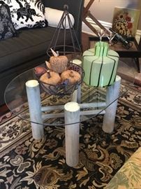 Glass top coffee table