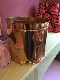 large brass bin