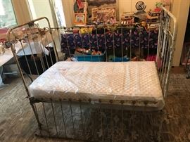 Antique metal crib