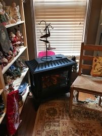 Free standing fireplace.  Electric