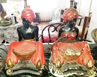 Vintage Nubian Chalkware lamps