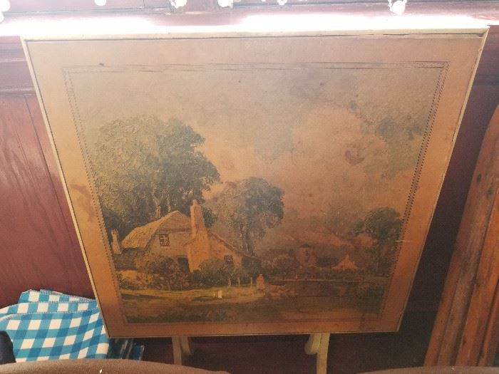Interesting artwork on this little card table