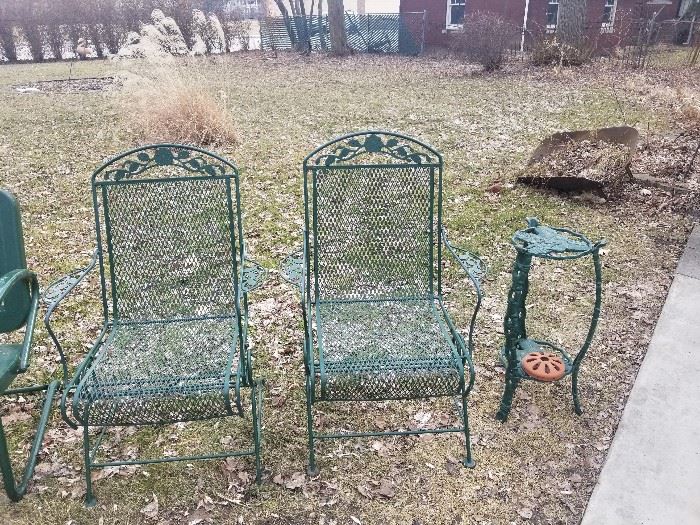 A set of Vintage coil spring patio chairs. Try to find these for less than $200 per chair!