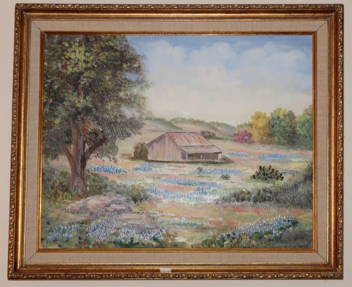 Bluebonnet hill country painting